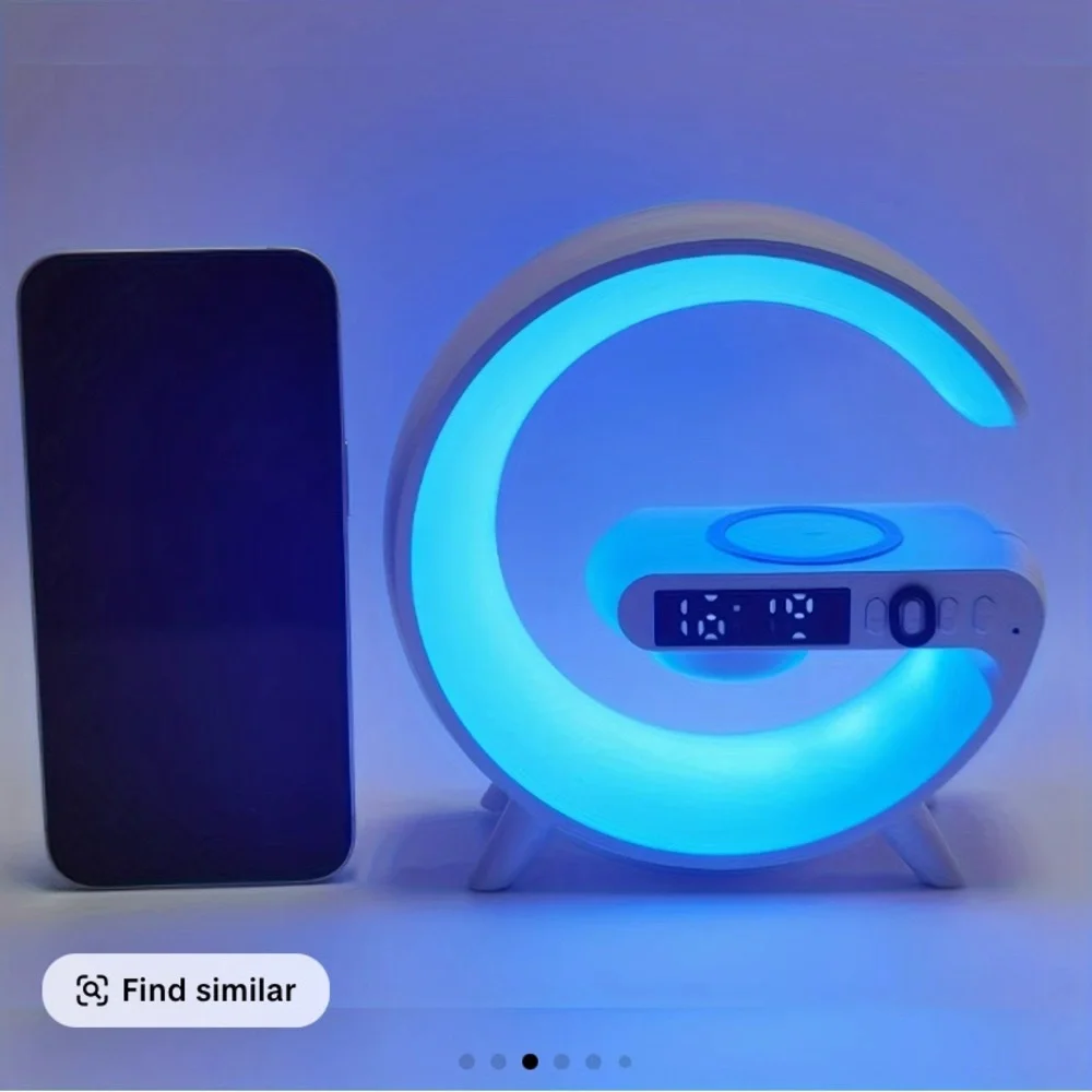 Multicolor LED Clock with Wireless Charging - Picture 5 of 10